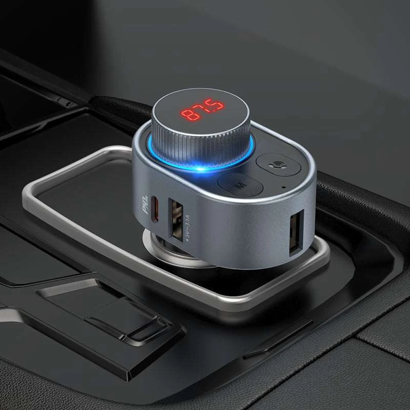 АЗП FM-модулятор HOCO E72 PD30W – Сірий. Фото 8 з 8