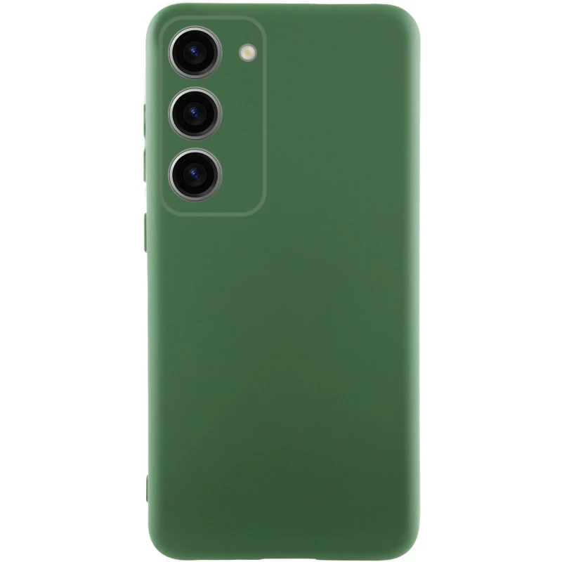 Чохол Silicone Case Lakshmi Plus з закритою камерою на Samsung Galaxy S24 FE – Зелений / Dark green. Фото 1 з 12