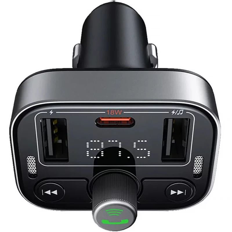 АЗП FM модулятор Baseus S-09 Pro Series 18W (2USB-A/1C) (C10762200113) – Cluster Black. Фото 2 з 6