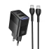 СЗУ Hoco CS112A Lounge PD30W+QC3.0 (1USB-A/1C) + кабель Type-C to Type-C – Black. Фото 1 из 5