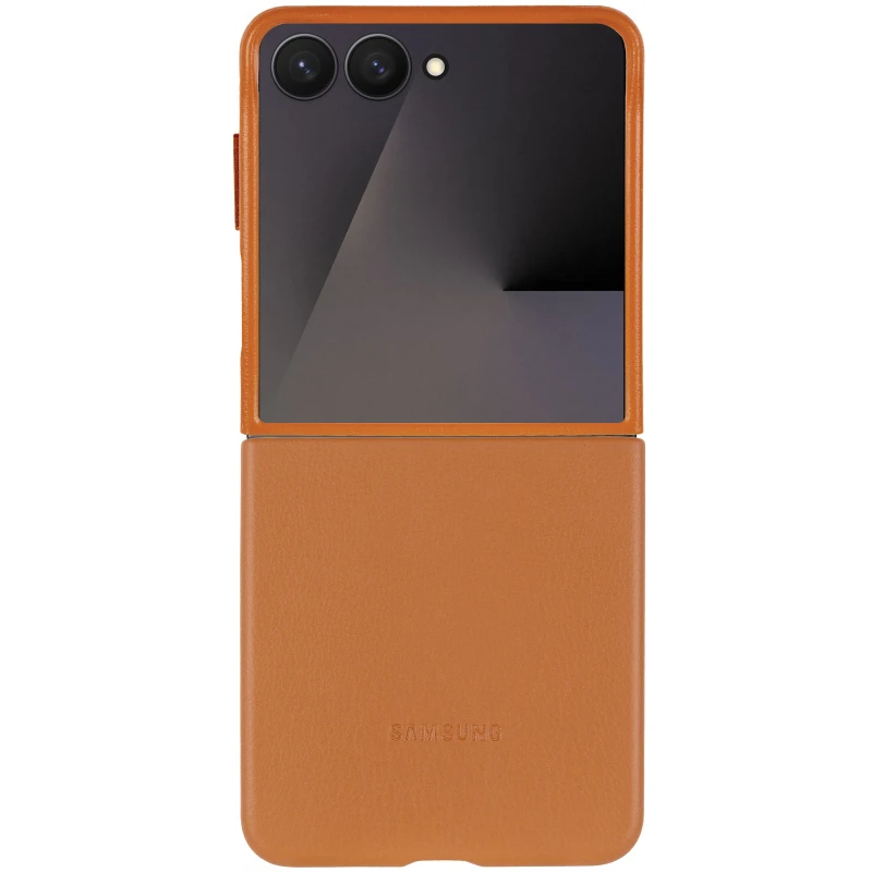 Кожаный чехол Leather Case Premium для Samsung Galaxy Z Flip7 – Brown. Фото 5 из 9