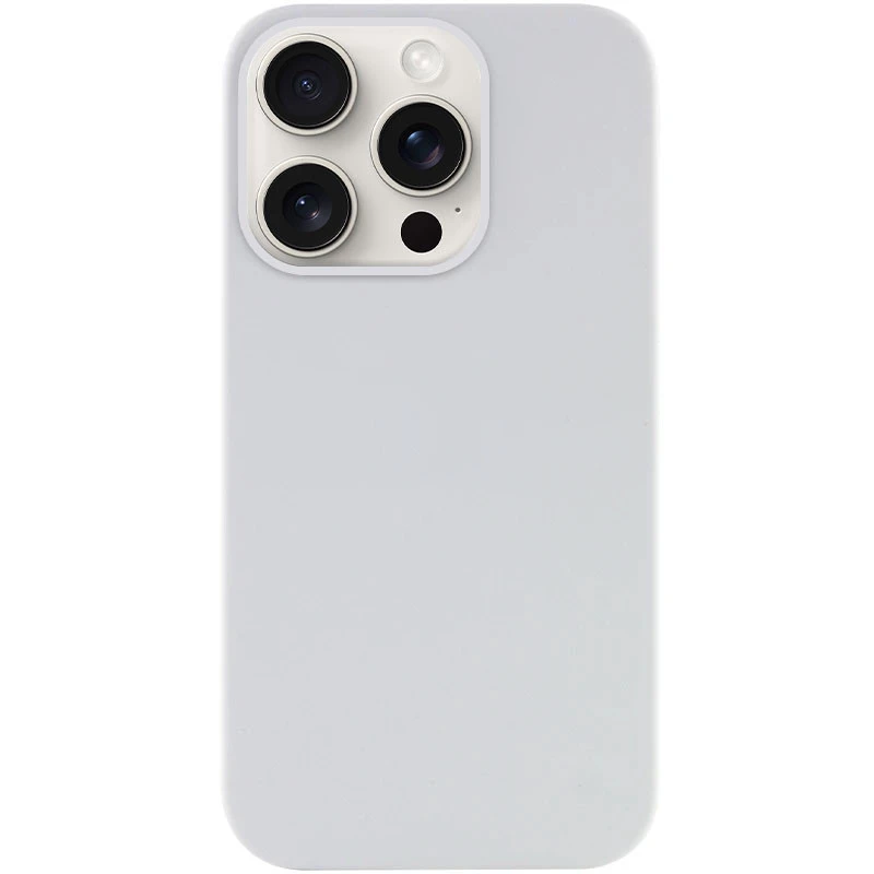 Чехол с закрытым низом Silicone Case для Apple iPhone 15 Pro Max (6.7") – Белый / White. Фото 1 из 7
