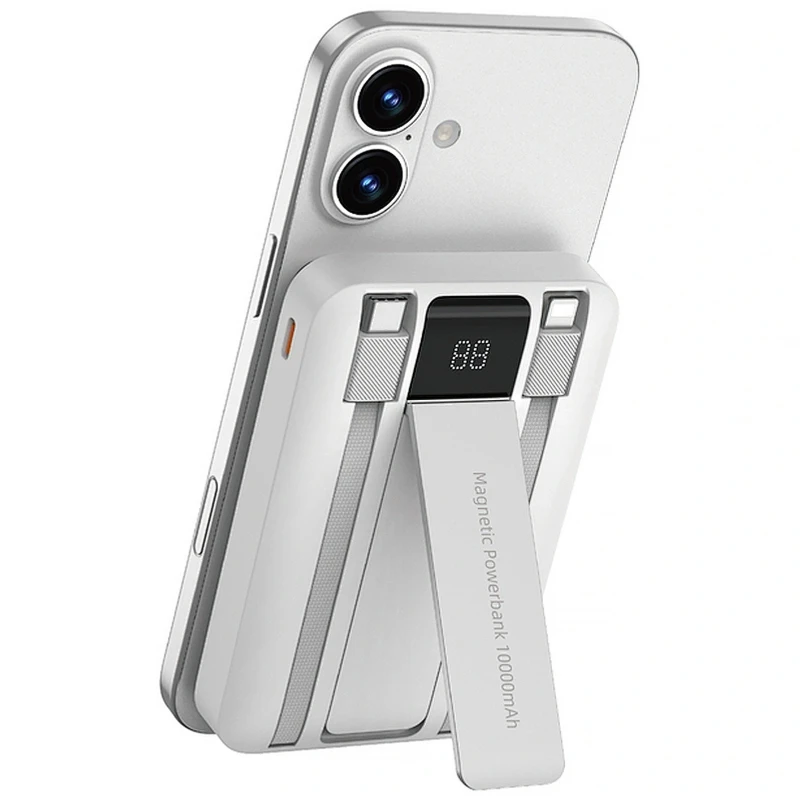 Портативний ЗП Power Bank WIWU Wi-P061 22.5W+PD20W з БЗП+iWatch with cable 10000 mAh – White. Фото 8 з 8