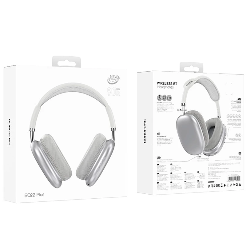 Накладні бездротові навушники BOROFONE BO22 Plus Elegant – silver. Фото 3 з 3