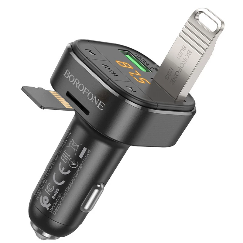 АЗУ FM модулятор Borofone BC43 Flash QC3.0 – Black. Фото 4 из 8