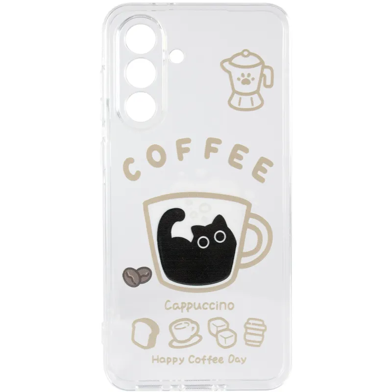 Чохол TPU Clear Joy для Samsung Galaxy A56 5G – Coffee. Фото 3 з 6
