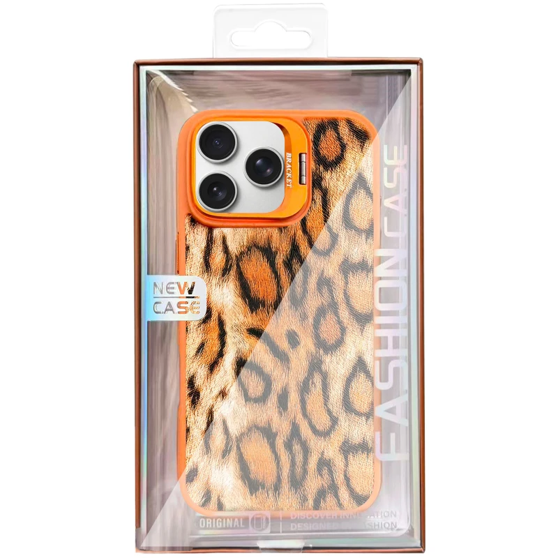Чехол TPU+PC Wild Leopard with MagSafe and Lens для Apple iPhone 15 Pro (6.1") – Orange. Фото 3 из 6