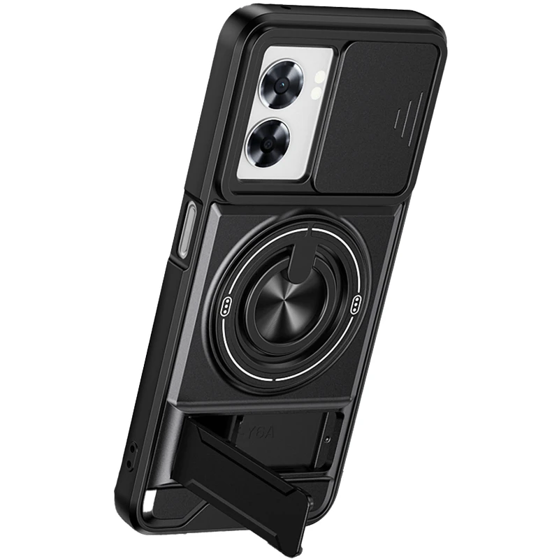 Ударостійкий чохол Camshield StandRing case для Oppo A5x – Black. Фото 3 з 4
