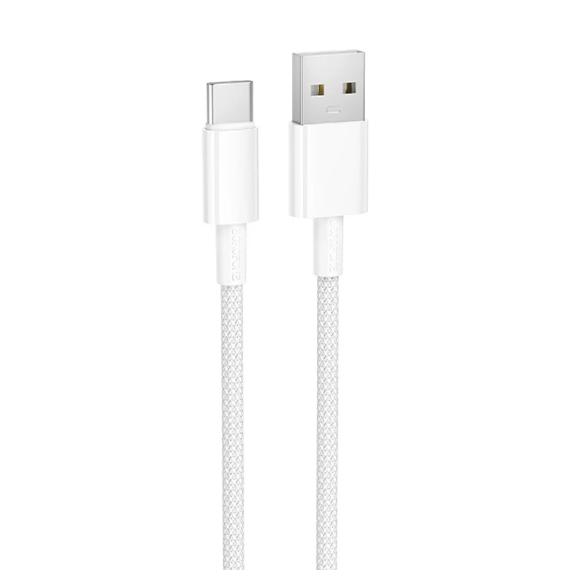 Дата кабель Borofone BX117 Source USB to Type-C 3A (1m) – White. Фото 1 из 3