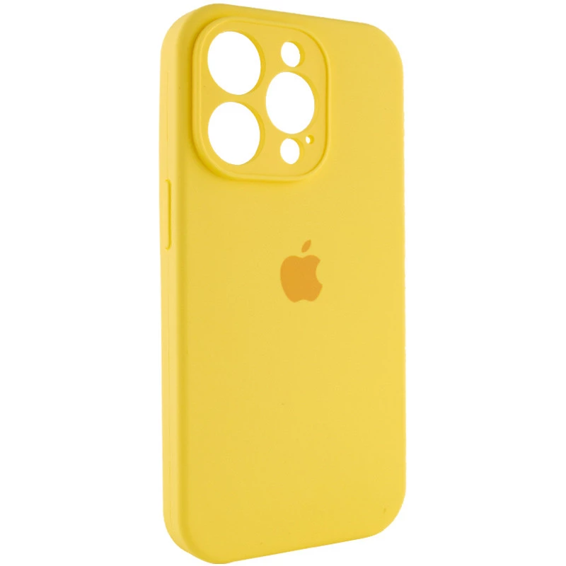 Чехол Silicone Case с защитой камеры для Apple iPhone 15 Pro (6.1") – Желтый / Yellow. Фото 3 из 11