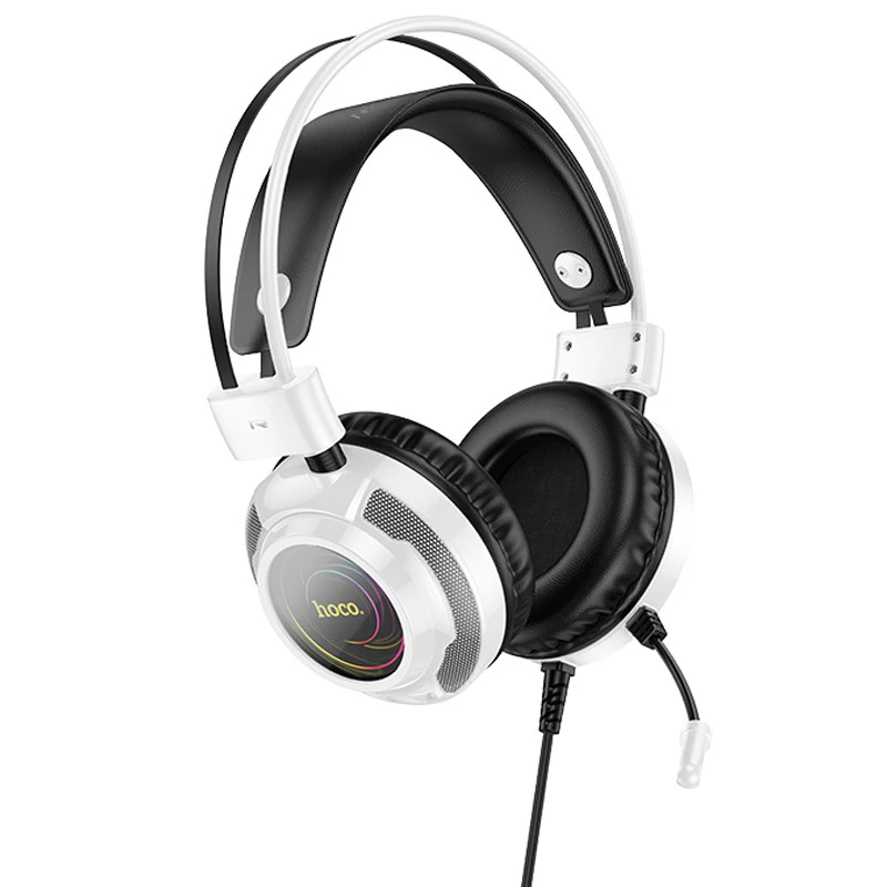 Накладні навушники Hoco W110 Resource (USB+3.5mm/2m) – White. Фото 1 з 5