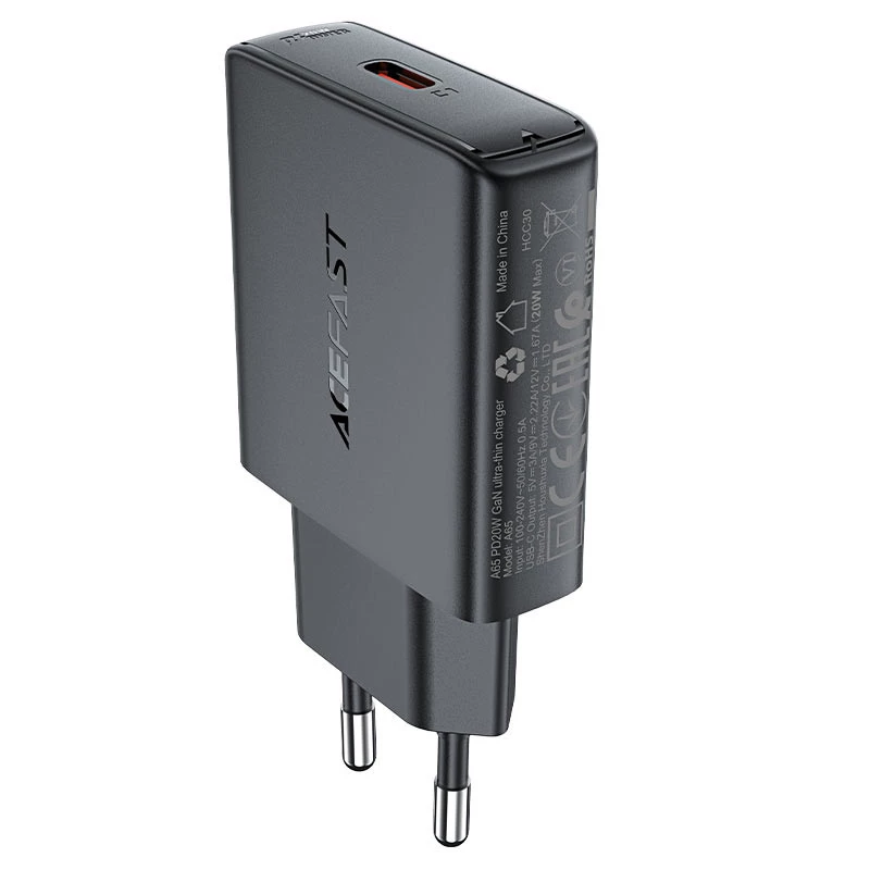 СЗУ Acefast A65 PD20W GaN (USB-C) – Black. Фото 2 из 7