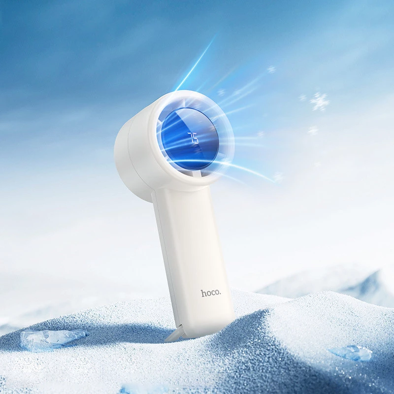 Портативний вентилятор Hoco HX63 Fashion high-speed handheld fan 2000 mAh – White. Фото 8 з 8