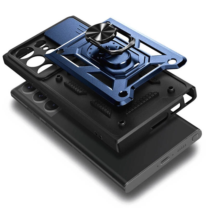 Протиударний чохол Serge Ring з захистом камери на Samsung Galaxy S24 Ultra – Синій. Фото 4 з 6