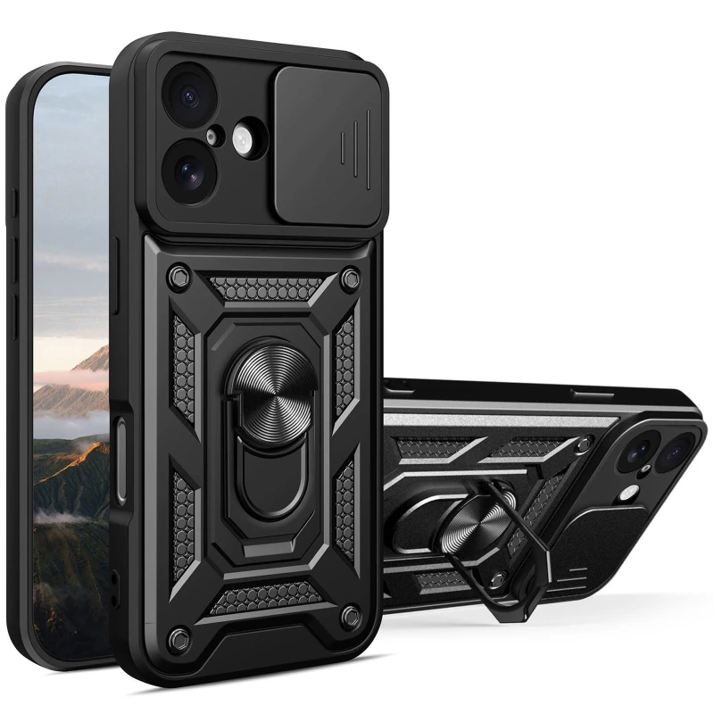 Протиударний чохол Serge Ring з захистом камери на Apple iPhone 17 (6.3") – Чорний. Фото 2 з 2