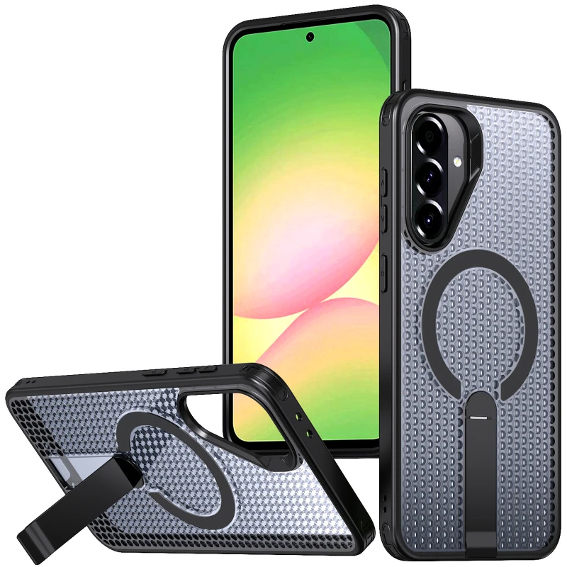 Чехол TPU Breeze with MagSafe stand для Xiaomi Poco C75 – Black. Фото 1 из 1