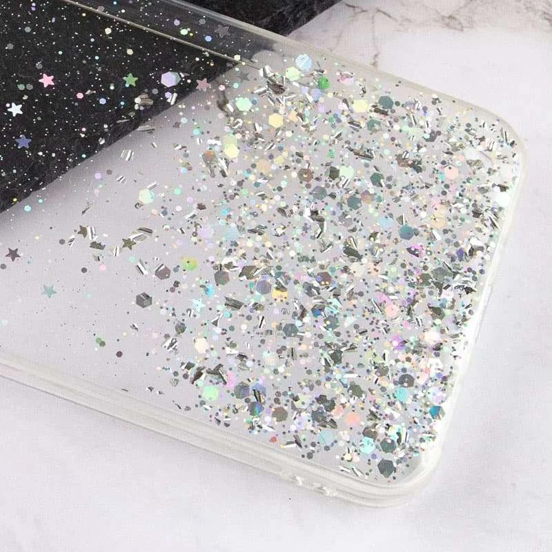 Чехол с блестками и защитой камеры для Xiaomi Redmi 9C – Прозрачный. Фото 3 из 3
