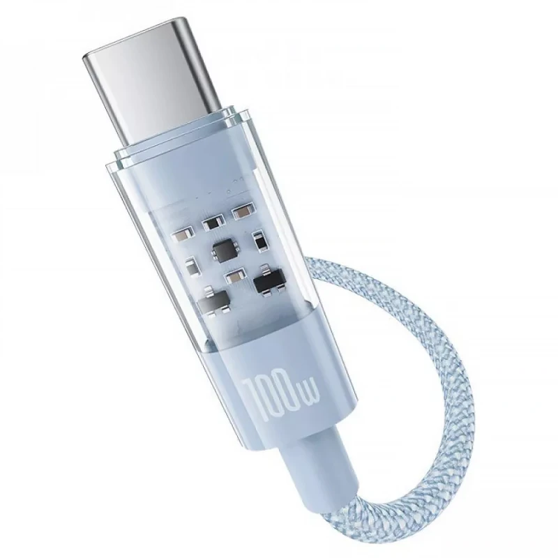 Дата кабель Baseus Gem Fast Charging Type-C to Type-C 100W (2m) (P10373000111-01) – Blue. Фото 5 з 6