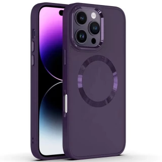 TPU чохол Bonbon з металевими кнопками та MagSafe на Apple iPhone 16 Pro Max — Фіолетовий / Dark Purple
