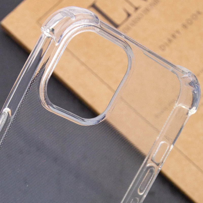 Ультратонкий силіконовий чохол GETMAN з критими бортами на Apple iPhone 15 Plus (6.7") – Безбарвний (прозорий). Фото 6 з 8