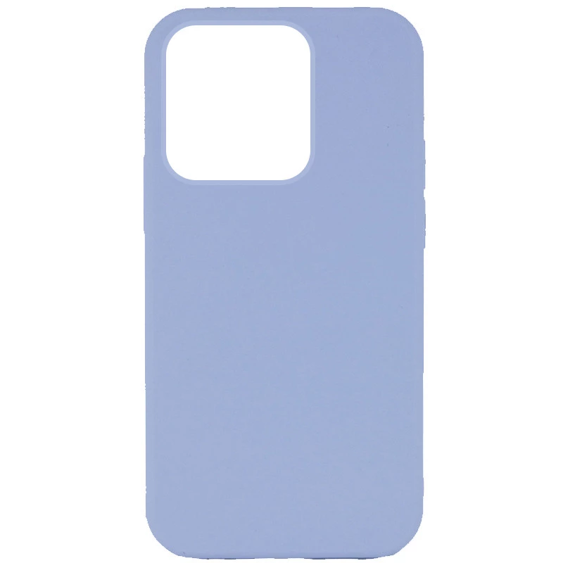 Чехол с закрытым низом Silicone Case для Apple iPhone 15 Pro Max (6.7") – Голубой / Lilac Blue. Фото 1 из 7