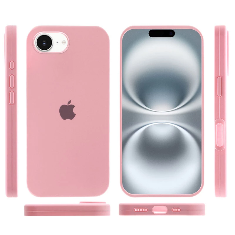 Чохол Silicone Case з закритим низом на Apple iPhone 16e (6.1") – Рожевий / Light pink. Фото 4 з 7