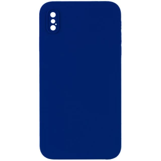 Чохол Silicone Case Square L з захистом камери на Apple iPhone XS (5.8") — Синій / Deep navy