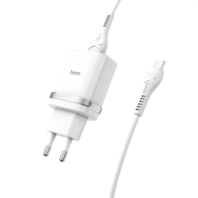 

СЗУ Hoco C12Q Smart QC3.0 (1USB/3A) + MicroUSB (Белый), Білий