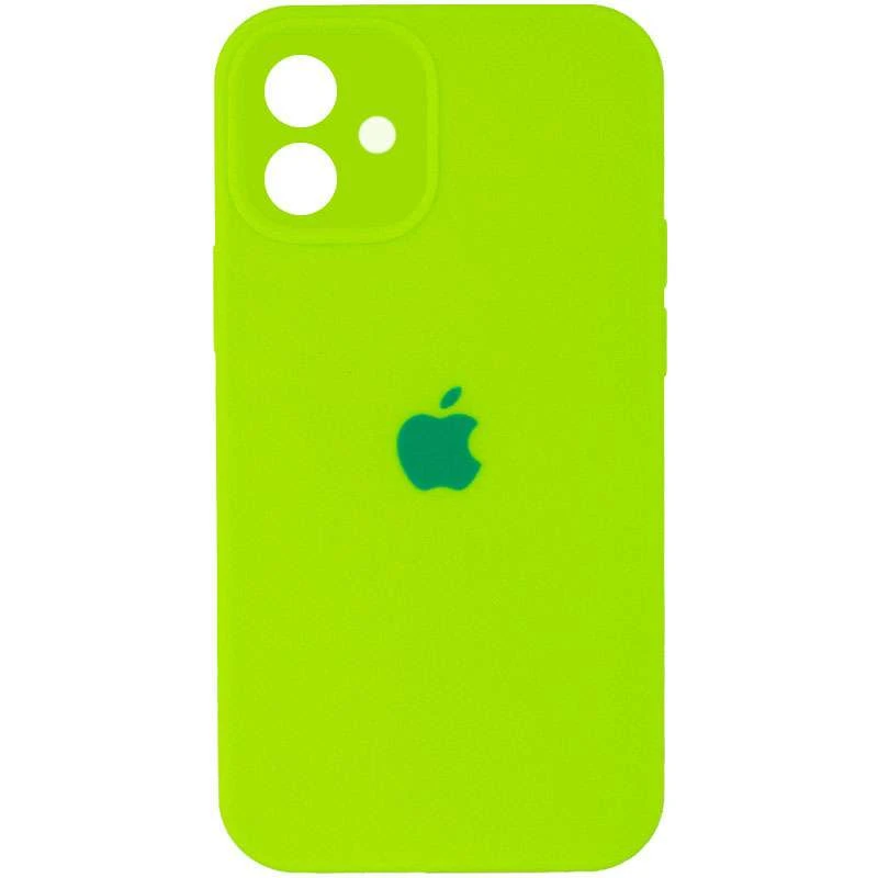 

Чехол Silicone Case с защитой камеры для Apple iPhone 12 (6.1") (Салатовый / Neon green), Салатовий / neon green