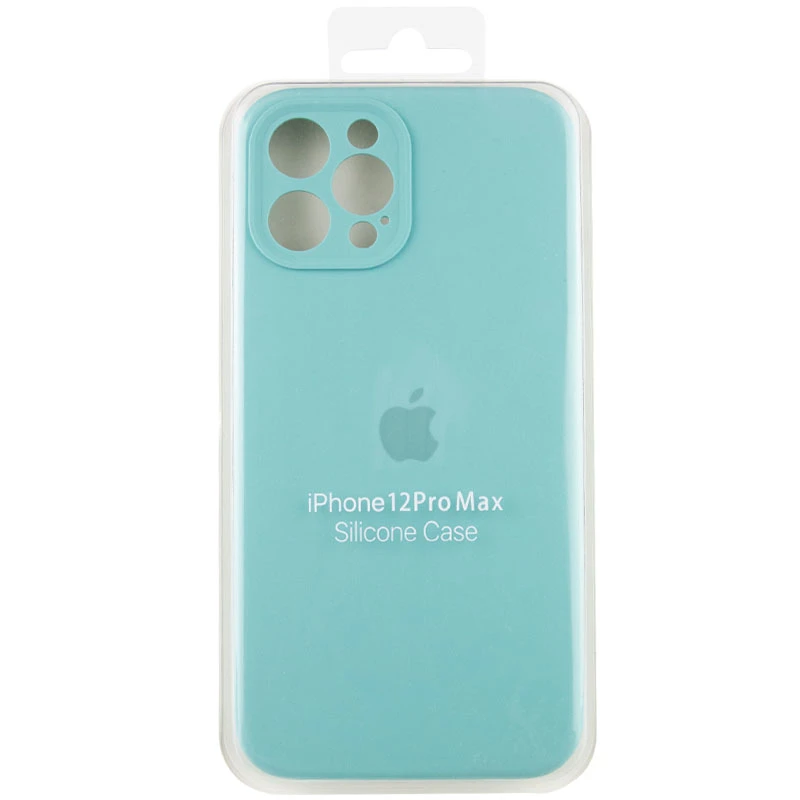 Чехол Silicone Case с защитой камеры для Apple iPhone 12 Pro Max (6.7") – Бирюзовый / Marine Green. Фото 6 из 8