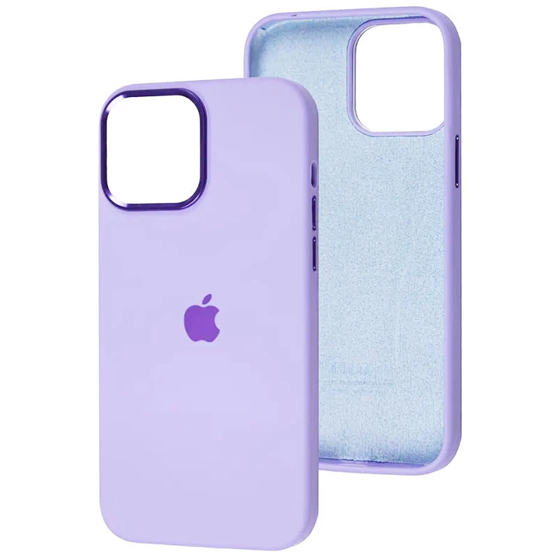 

Чохол Silicone Case з металевими кнопками на Apple iPhone 12 (Бузковий / Lilac)