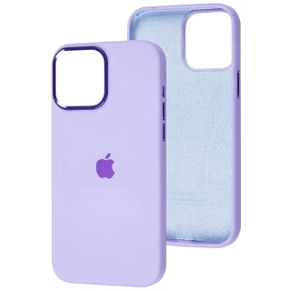 Чехол Silicone Case с металлическими кнопками для Apple iPhone 14 (6.1") фото 1 из 9