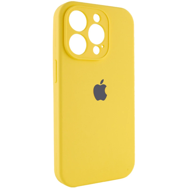 Чехол Silicone Case с защитой камеры для Apple iPhone 15 Pro (6.1") – Желтый / Yellow. Фото 4 из 11