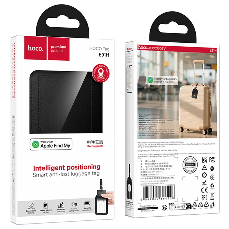 Трекер Hoco E91H Tiger Trinket 210 mAh – Black. Фото 2 з 7