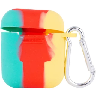 Силіконовий футляр Rainbow для навушників AirPods + карабін фото 1 з 4