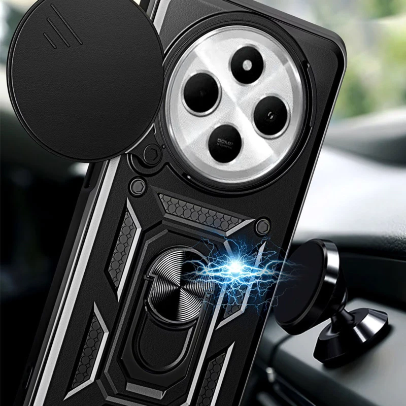 Удароміцний чохол Ummi Camshield Serge Ring (in box) для Xiaomi Redmi A4 – Чорний. Фото 4 з 4