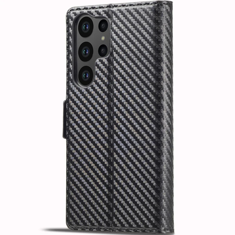 Шкіряний чохол-книжка LC.IMEEKE Carbon Black для Samsung Galaxy S26 Ultra – Black. Фото 2 з 4