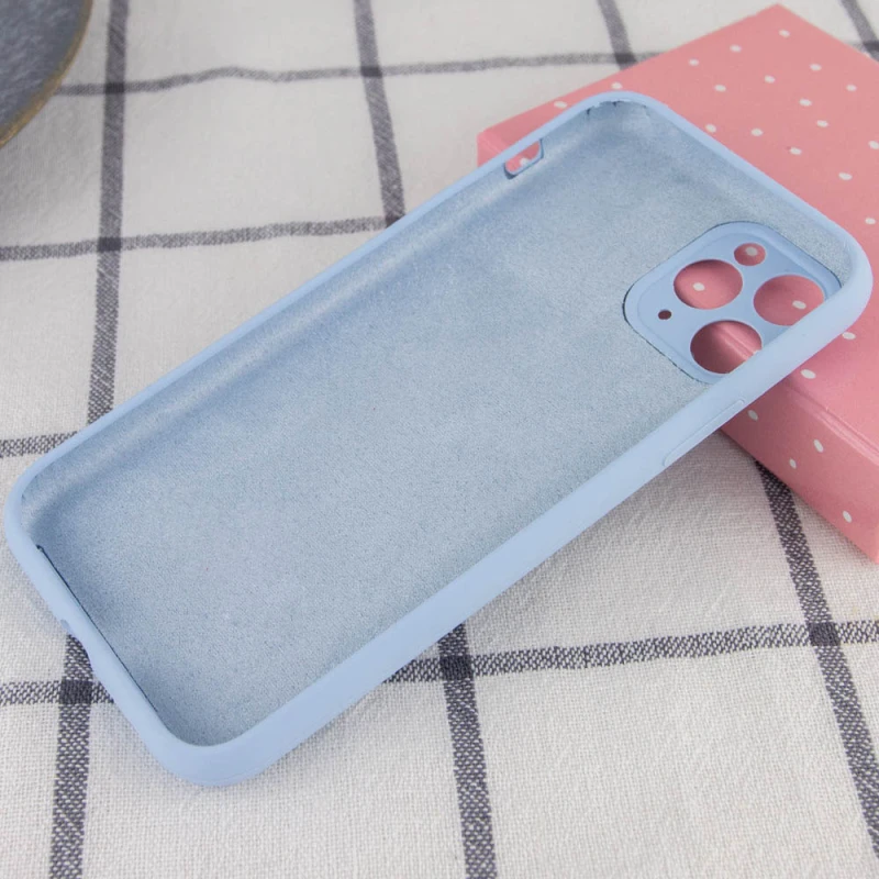 Чехол с защитой камеры Silicone Case для Apple iPhone 12 Pro Max (6.7") – Голубой / Lilac Blue. Фото 2 из 2