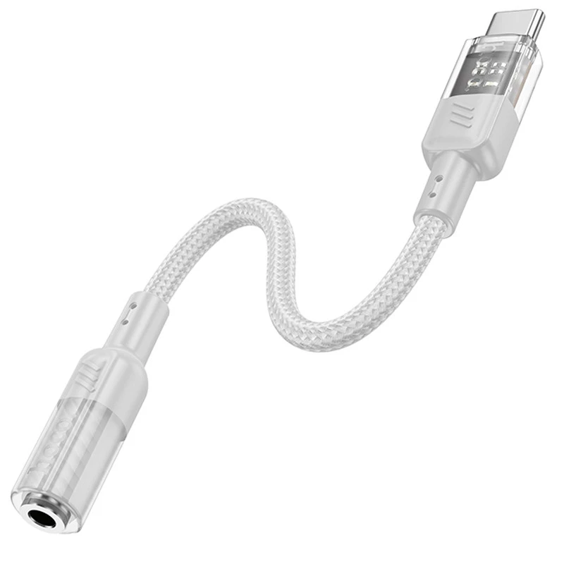 Перехідник Aux Hoco LS37 Spirit transparent external sound card Type-C to 3.5mm – Gray. Фото 3 з 5