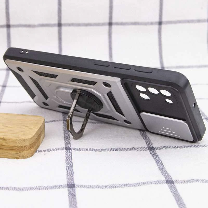 Ударопрочный чехол Serge Ring с защитой камеры для Samsung Galaxy A31 – Серебряный. Фото 5 из 5