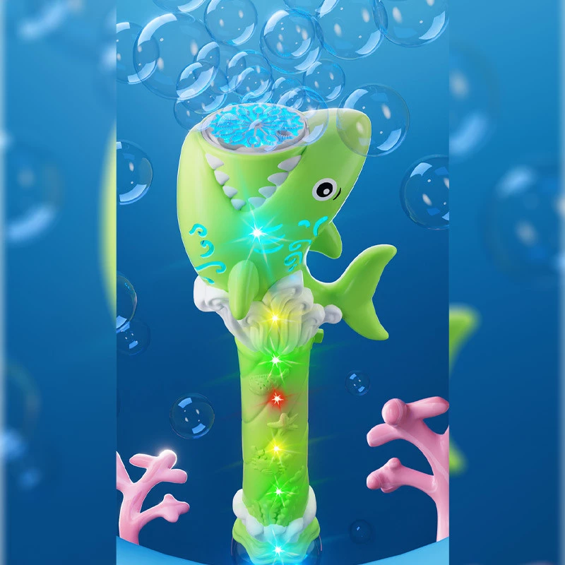 Пістолет з мильними бульбашками H038 Shark + bottle 50ml – Green. Фото 4 з 5