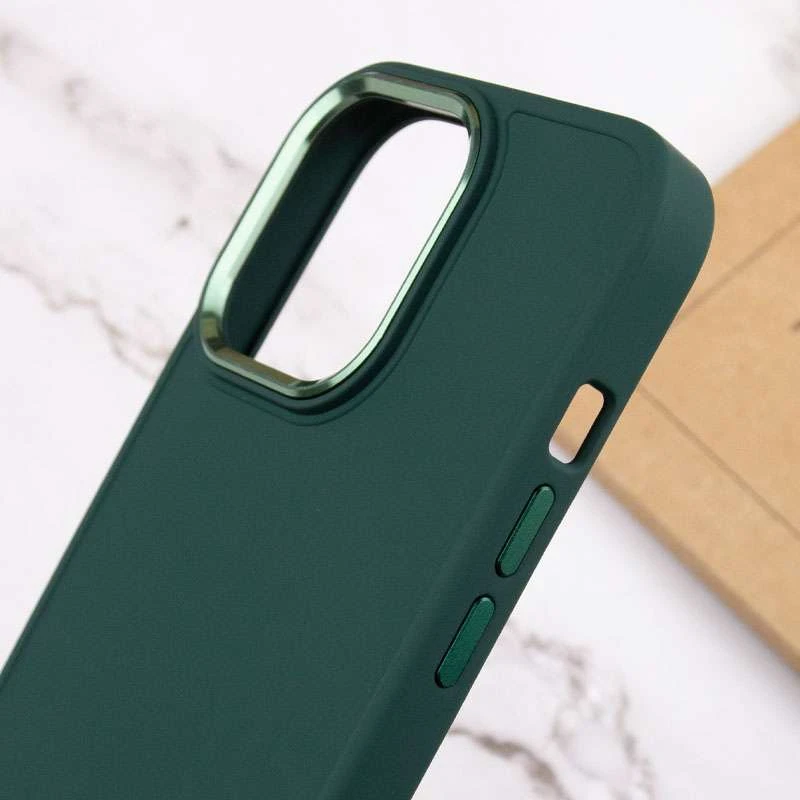 TPU чохол Bonbon з металевими кнопками на Apple iPhone 14 Pro (6.1") – Зелений / Pine green. Фото 5 з 5
