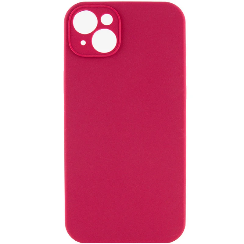 Чехол с защитой камеры Silicone Case для Apple iPhone 15 Plus (6.7") – Красный / Rose Red. Фото 1 из 6