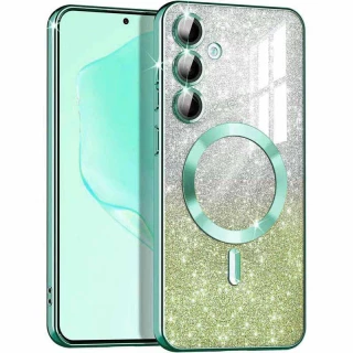 Чохол з блискітками, захисними лінзами на камеру та MagSafe на Samsung Galaxy S24+ фото 1 з 5
