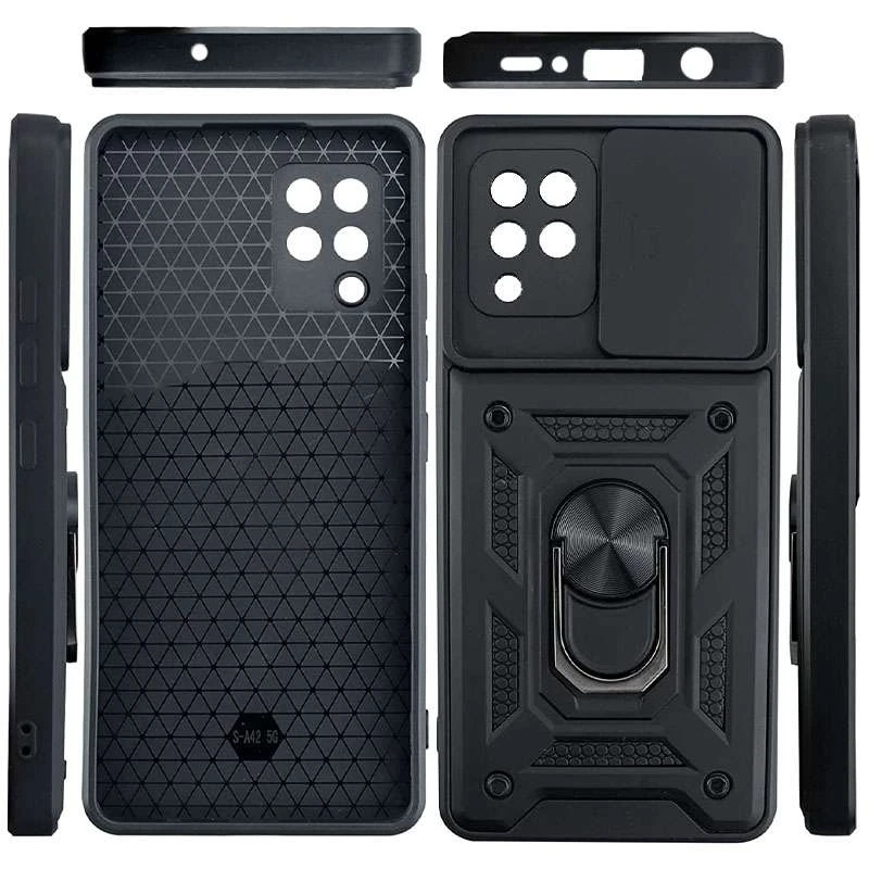 Ударопрочный чехол Serge Ring с защитой камеры для Samsung Galaxy A22 4G – Черный. Фото 3 из 4