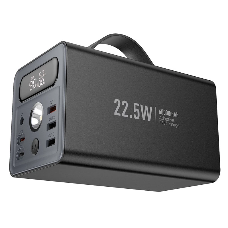 Портативное ЗУ Power Bank Hoco J138 22.5W+PD20W+DC12V 60000 mAh – Black. Фото 2 из 7