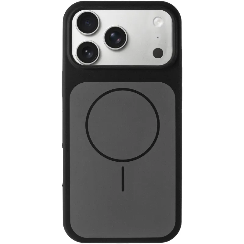 Чохол Silk Duo Color (AA) NO LOGO with Magnetic Fit для Apple iPhone 18 Pro – Black. Фото 3 з 6