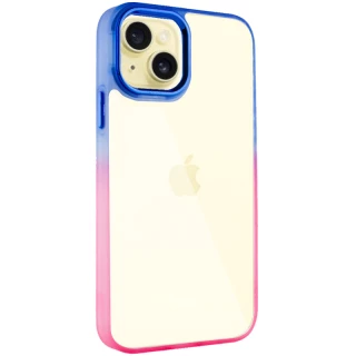 Силиконовый чехол фреш для Apple iPhone 14 (6.1") — Розовый / Синий