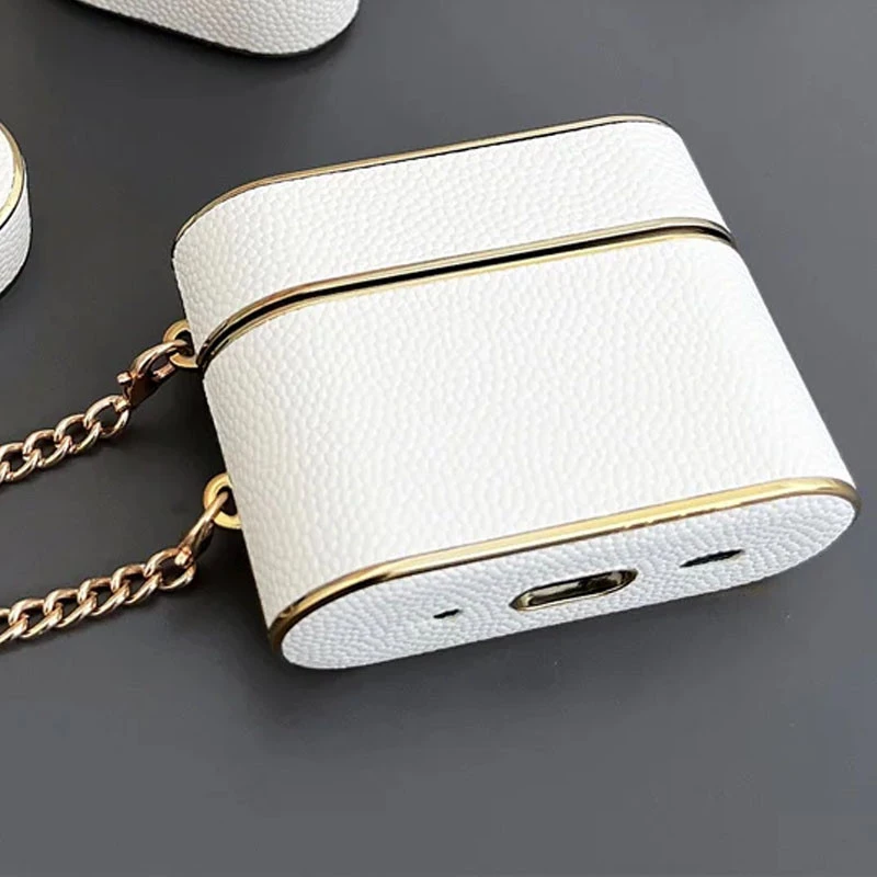 Шкіряний футляр Suitcase для навушників AirPods 3 – White. Фото 3 з 4