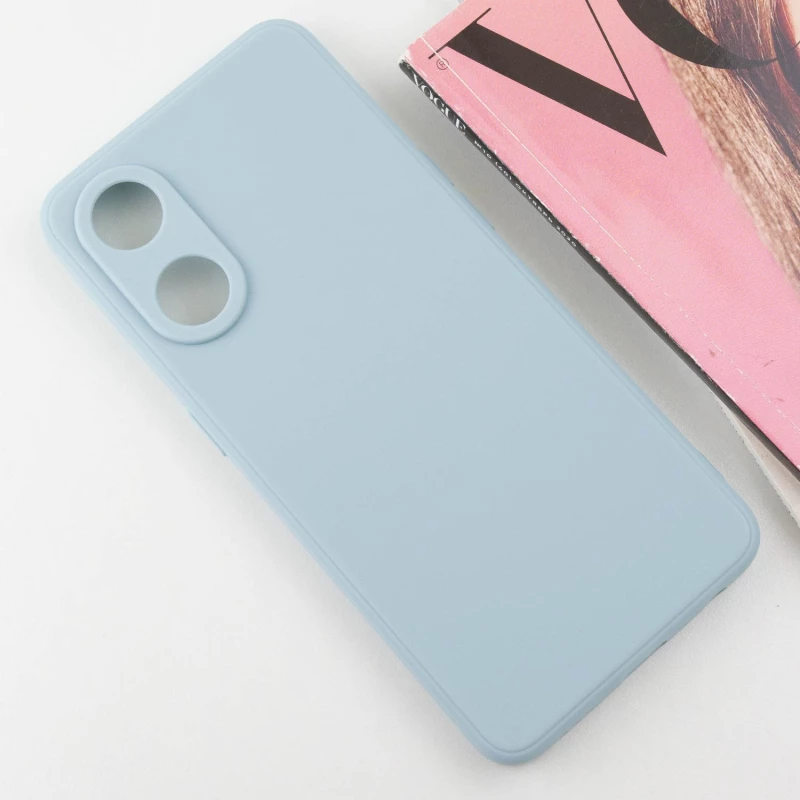 Цветной силиконовый чехол с защитой камеры для Oppo Reno 8T 4G – Серый / Smoky Gray. Фото 3 из 8